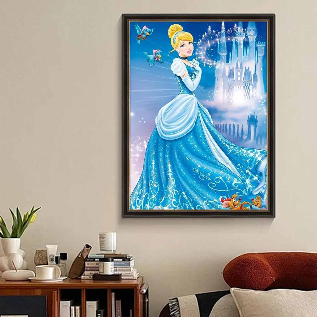 5D Diy Diamond Painting The Princess and Her Castle Full Drill Rhinestones Mosaic Embroidery Handmade Products Home Decor Gift