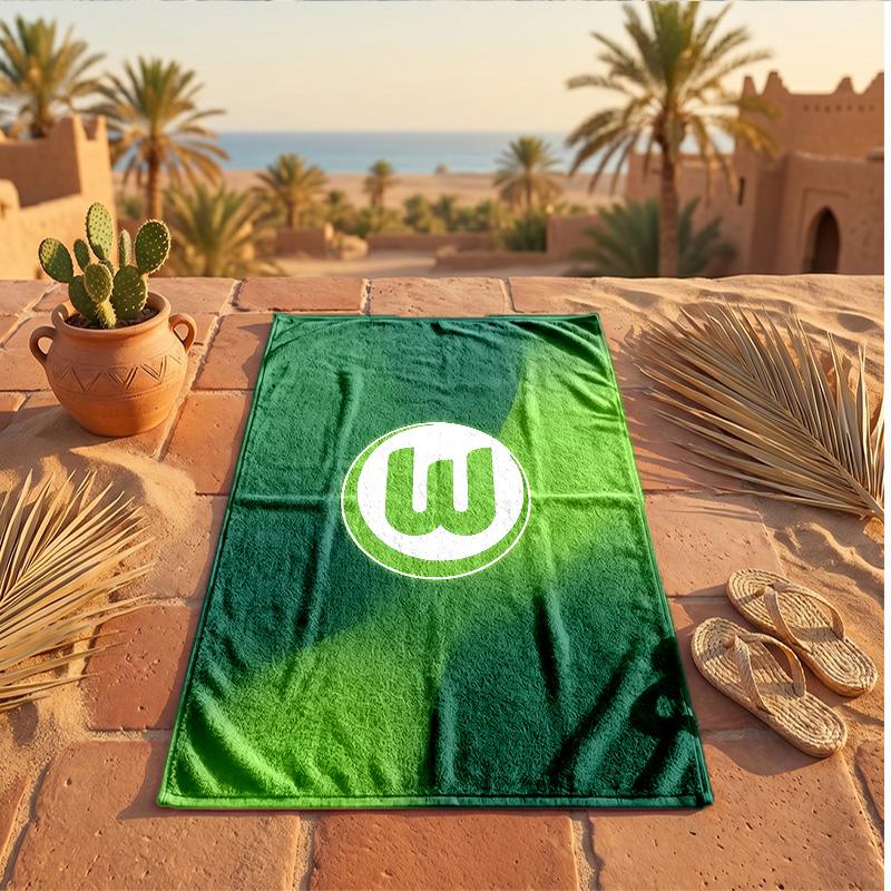 VfL Wolfsburg FC Print Microfiber Beach Towel Quick Dry Absorbent Large Towel For Beach Swimming Travel