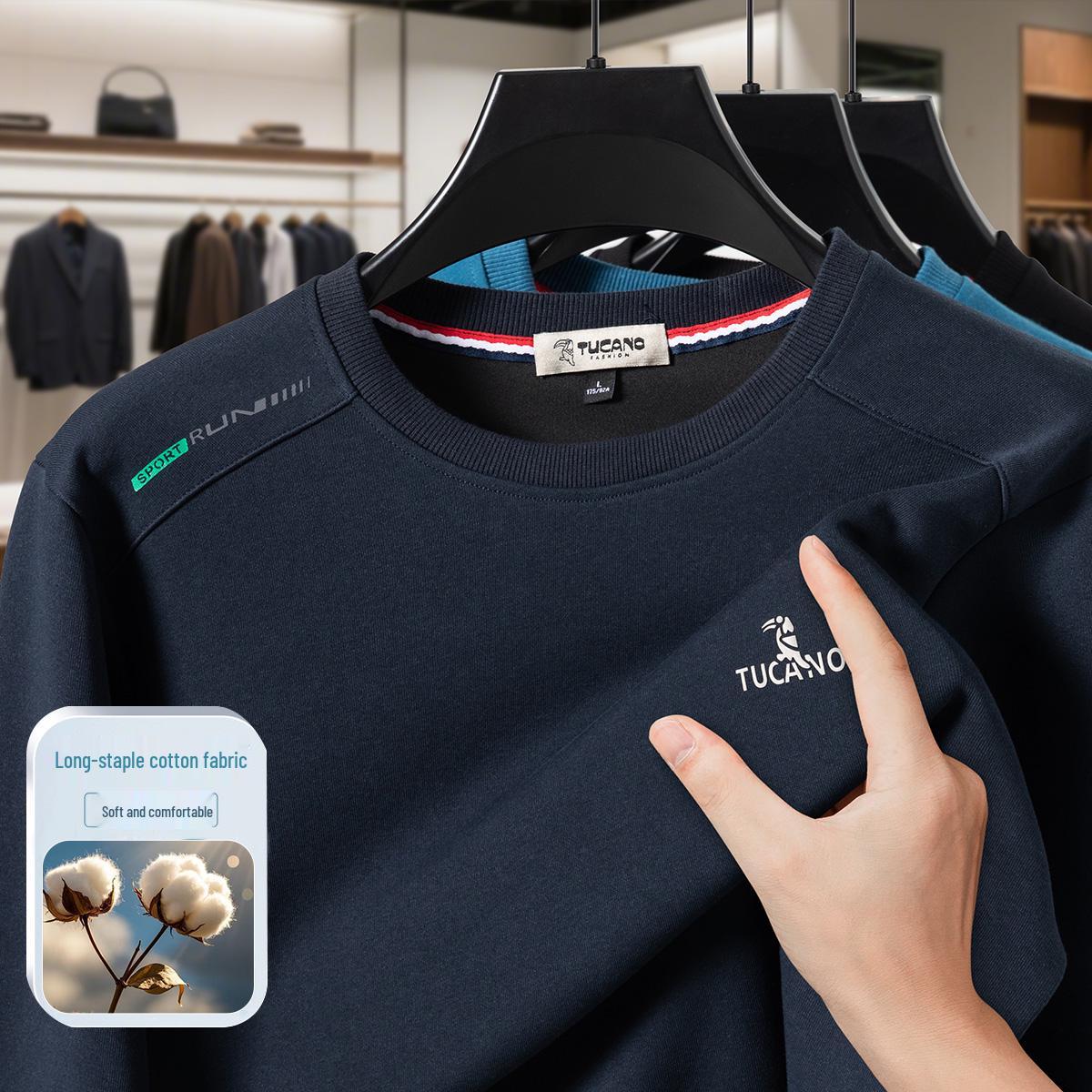 

Woodpecker Men s Autumn Hoodie - Trendy Loose-Fit Pullover, Long Sleeve, Dad-Style Base Layer 2XL (150-165 jin) темно-синього кольору