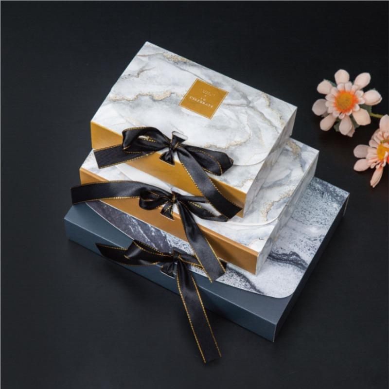 10pcs Color Pattern Printing Folding Ribbon Gift Box Scarf Underwear Socks Packaging Boxes Cake Party Birthday Packa Bag Easy To Install Paper Box