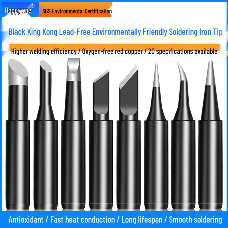Black Gold Steel 900 Soldering Iron Tips - 10-Piece Set for 936 Stations | Includes Universal, Knife, Pointed, Horseshoe, and Bent Tips