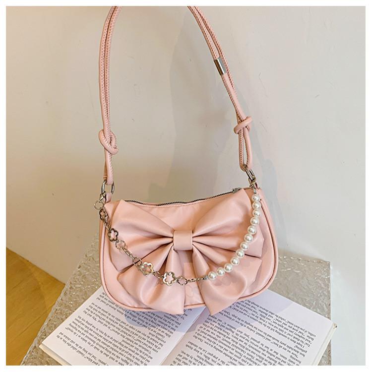 Stylish Urban Chic Small Pu Leather Shoulder Bag For Women With Bow Detail