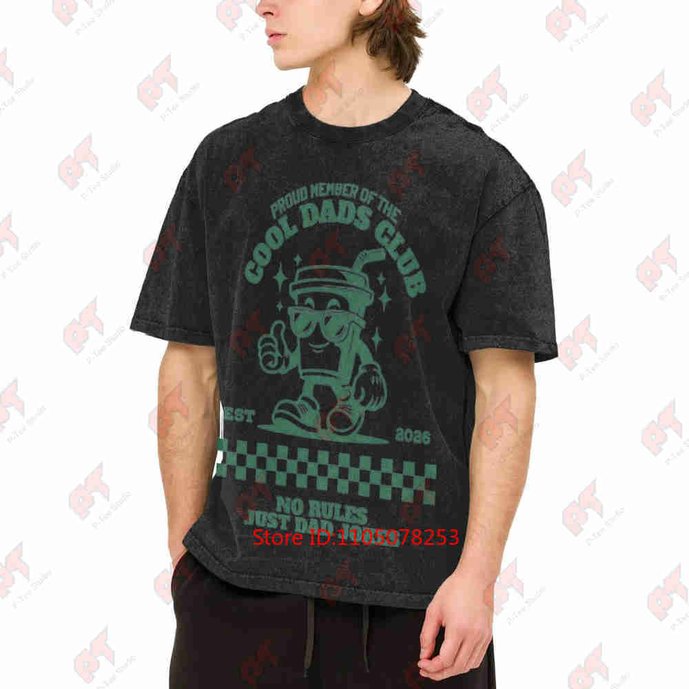 Cool Dads Club Vintage Washed Tee Pure Cotton T-Shirt