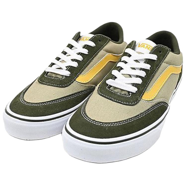 Vans Brooklyn LS Versatile Comfortable Low Top Skate Shoes Men Sneakers Green Yellow VN000D7QKCZ