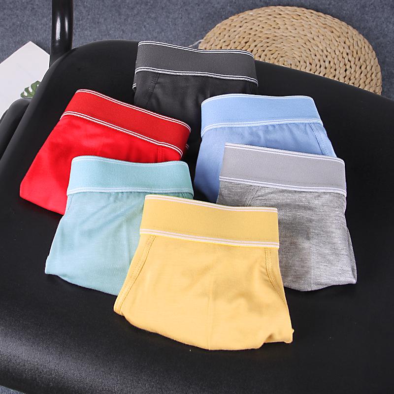 Men's Modal Cotton Mid-Waist Breathable Contrast Color Briefs