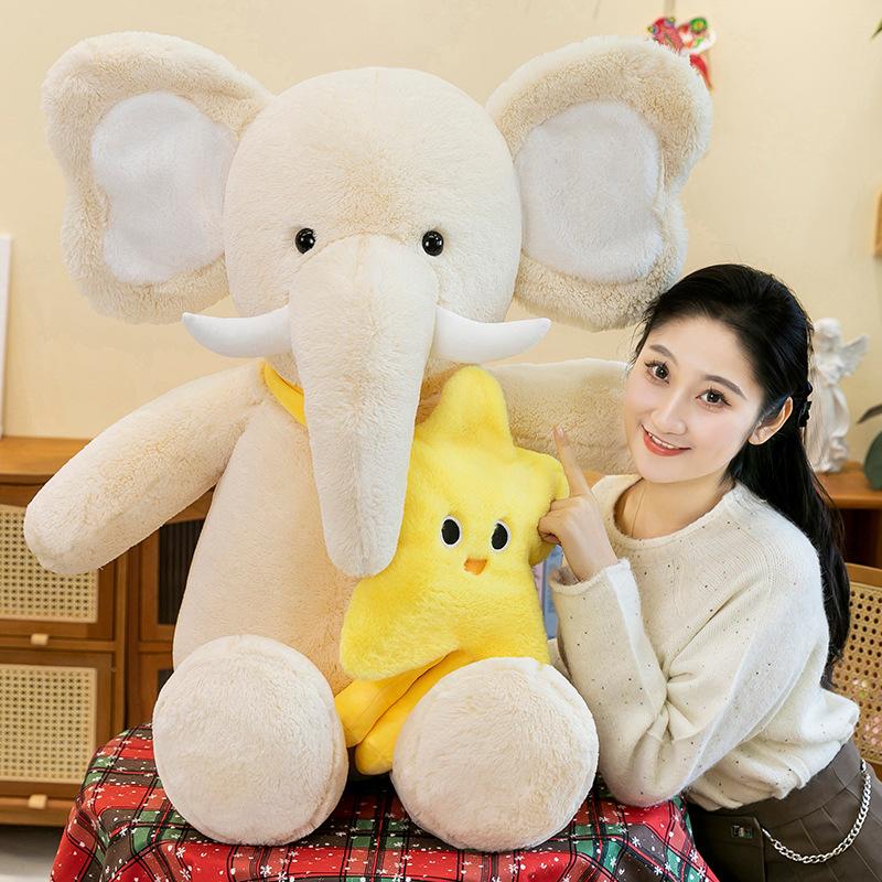 Star Backpack Elephant Plush Toy Cute Elephant Doll Sleeping Pillow Birthday Gift