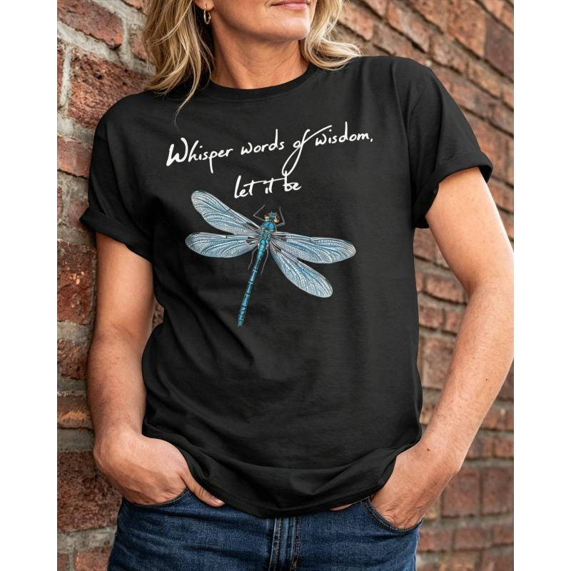 ilstile Womens Whisper Words Of Wisdom Print TShirts Short Sleeve O Neck Summer Tops Hippie Let It Be Tees New Arrival