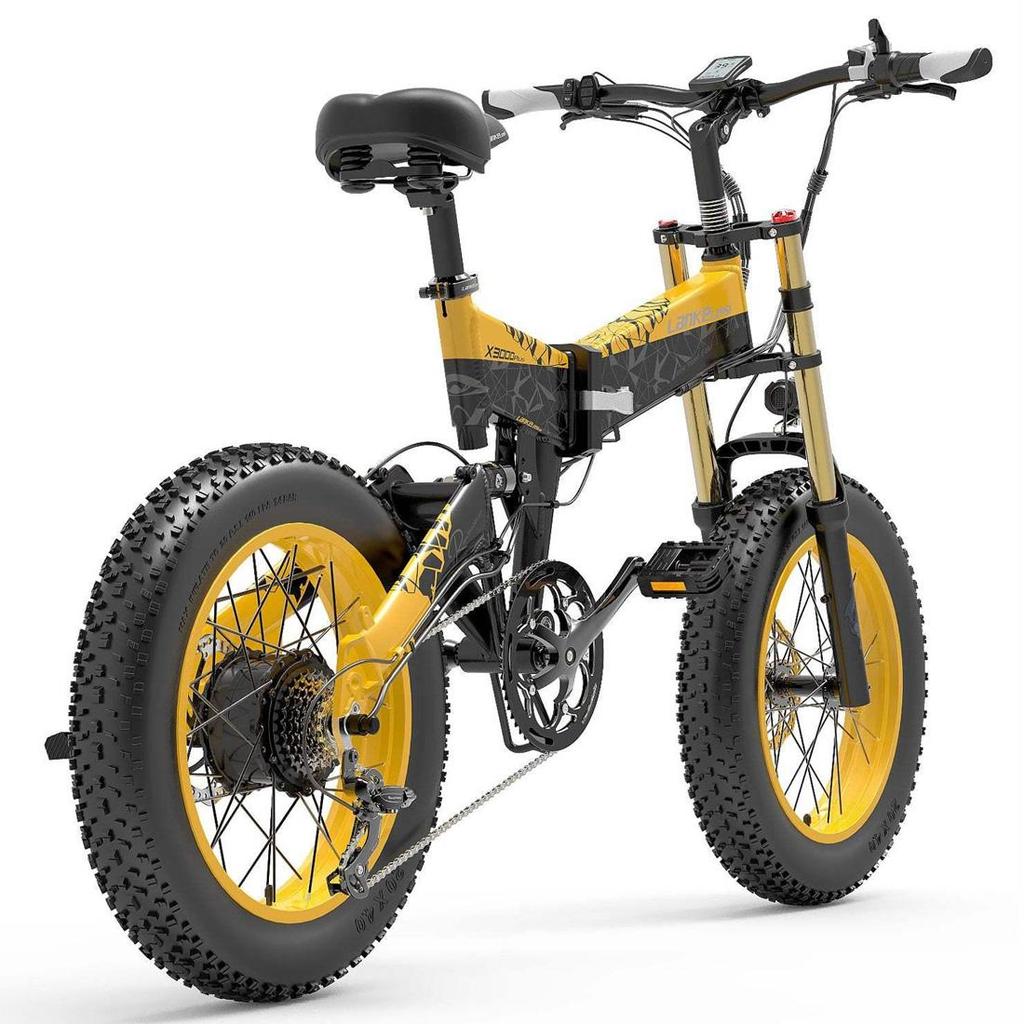 Electric Bicycle Lankeleisi 20" 1000W Motor Adult Ebike 48V 17.5AH Full Suspension 7 Speed Top Speed 40Km/h Load 150Kg X3000 Plus