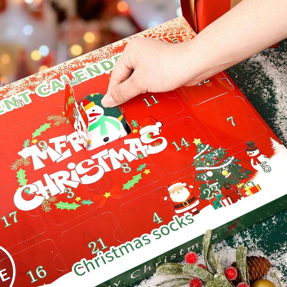 Christmas Socks Advent Calendar 2025 Christmas Countdown Calendar with 12 Pairs Xmas Socks Christmas Gifts for Adults Men Women