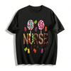 Süßigkeiten-Thema Krankenschwester-Print Lässiges Oberteil Für Damen Und Mädchen Reines Baumwoll-T-Shirt