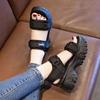 Platform sandals women's summer 2025 new versatile muffin soft sole heightening dad shoes comfortable sports beach shoes