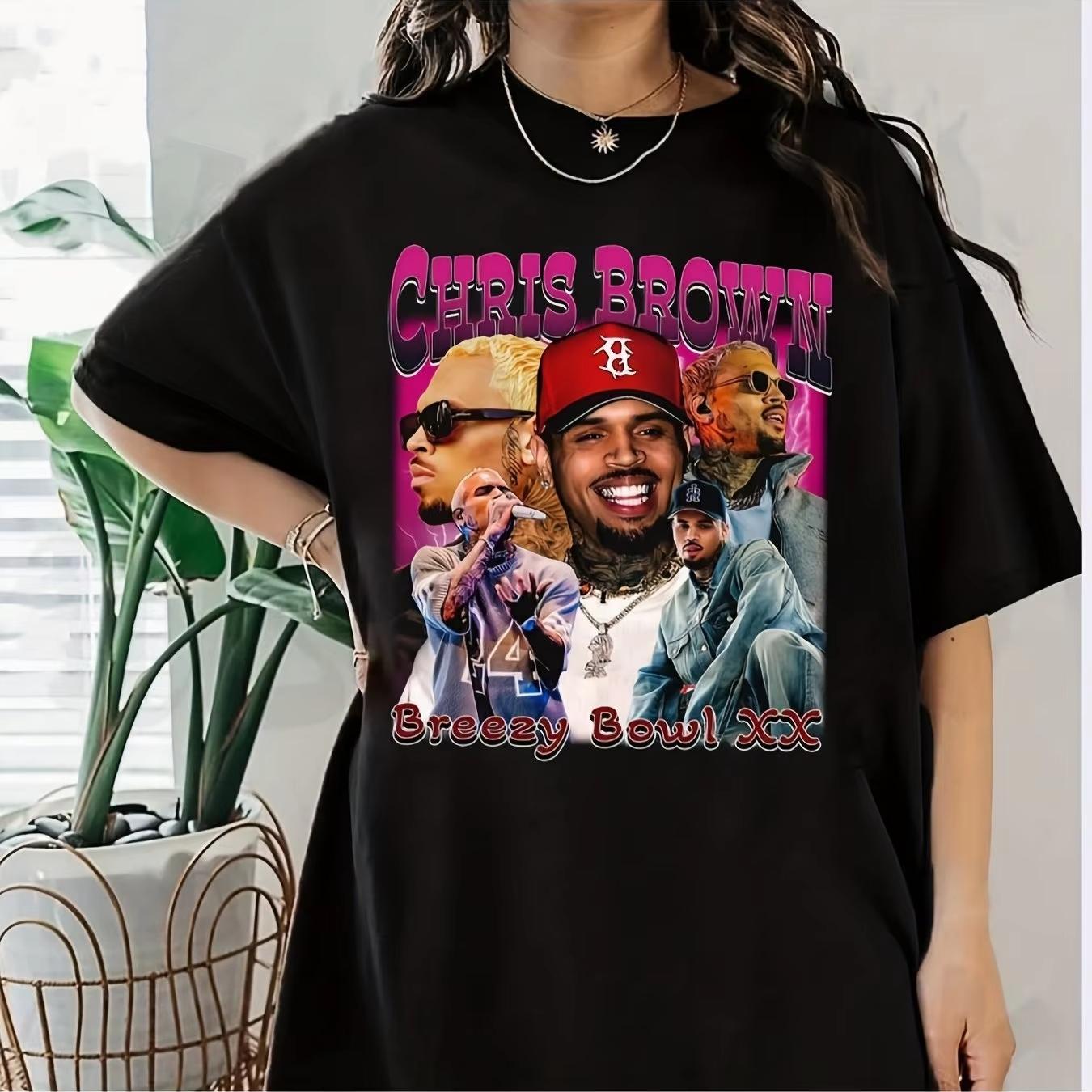 

2025 Cotton Shirt Chris Brown Breezy Bowl XX Tee Unisex Graphic Shirt for Chris Brown Fans Perfect Gift Cb Tour 4XL