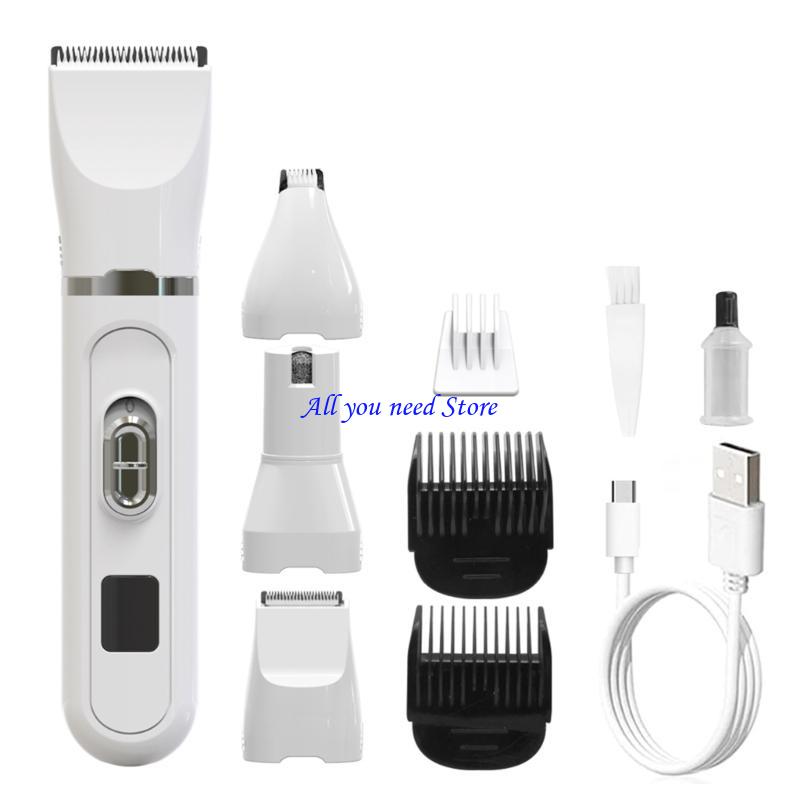 

Dog Hair Clippers Grooming Electric Pet Clipper Professional Silent Hair Cutter USB Rechargeable Pet Grooming Clipper білий