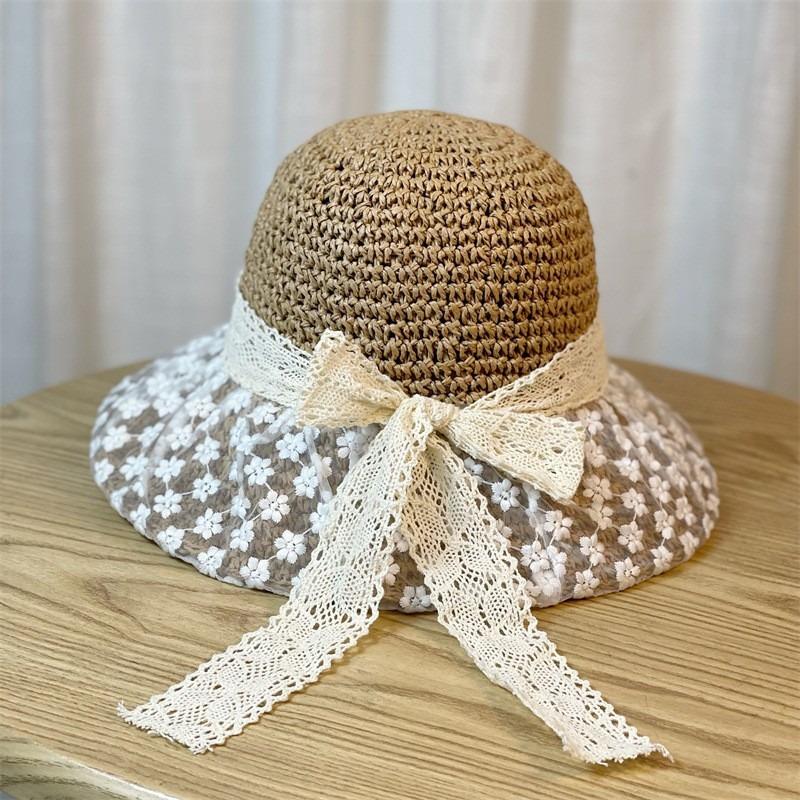 Summer Seaside Beach Sweet Small Fresh Straw Hat Female Versatile Outdoor Sun Protection UV Visor Bucket Hat