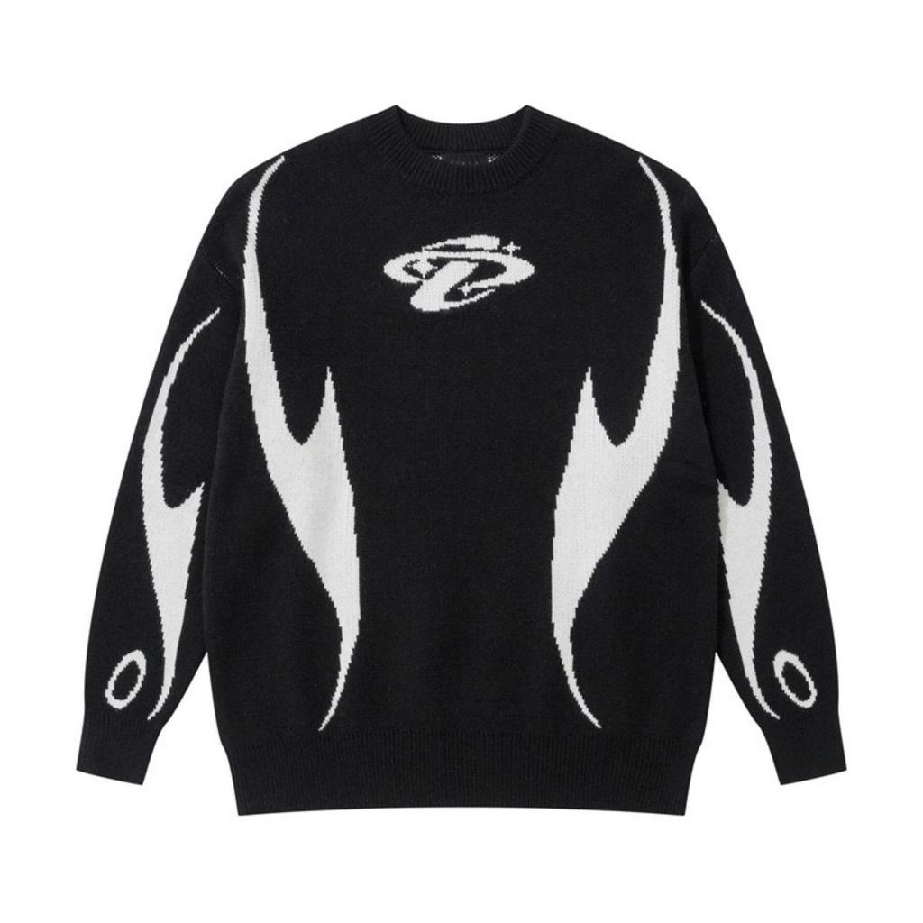 DRIPX Maglione Pullover Retro Autunno Inverno Moda Manica Lunga Fantasia Stelle Maglione Y2K Casual Maglione Lavorato a Maglia Harajuku Unisex