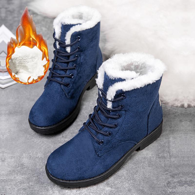 Snow Women Boots Flat Boots for Women Platform Ladies Shoes Plush Keep Warm Boots Ladies Fur  Winter Shoes Women Botas Mujer