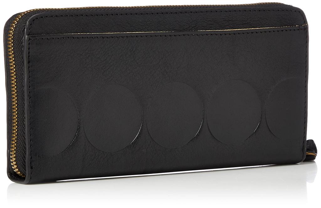 Torla Women's Cow Leather Dot Zip-Around Wallet, Black
