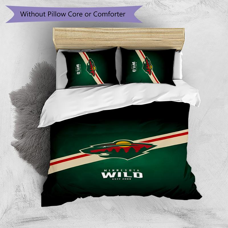Set Lenzuola 3 Pezzi con Stampa Logo Hockey Copripiumino Federe Morbide Traspiranti Lavabile Decorazione Camera da Letto Regalo per la Casa