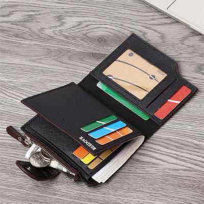 Herren Modische Kurze Geldbörsen Vintage Design Kunstleder Kartenhalter Reißverschluss Münzbörse Klassisch