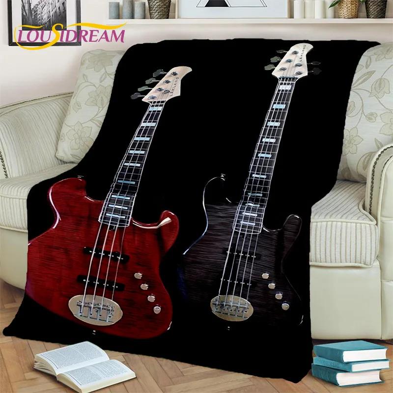 Cobertor de Guitarra Elétrica Baixo Guitarra Clássica, Manta para Casa Quarto Cama Sofá Piquenique Escritório Caminhadas Lazer Cobertura para Sesta Infantil