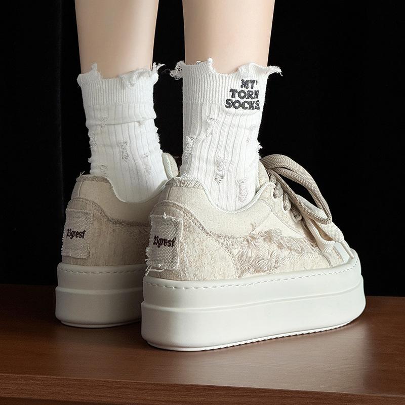 CM invisible inner height increase casual shoes ugly cute big head bread shoes board shoes small couple platform shoes