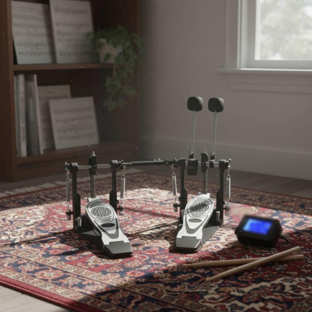 Double Bass Drum Pedal Adjustable Kick Heavy Duty for Drummers
