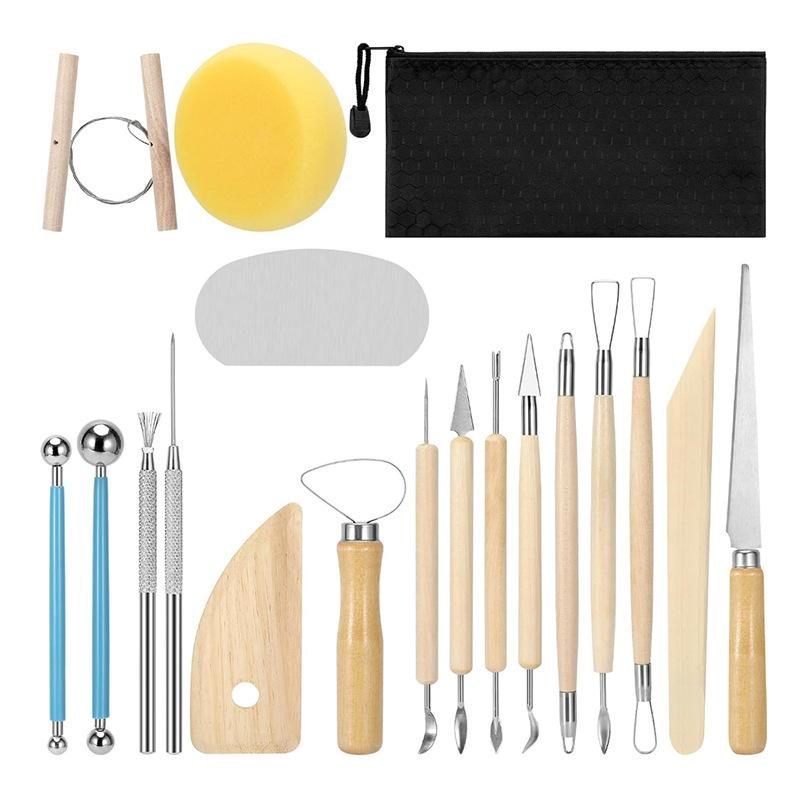 Ensemble d'outils de modelage en argile de poterie en cinq pièces pour sculpture DIY