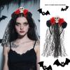 Gothic Black Lace Rose Floral Headband Halloween Skull Flower Headpiece Day of the Dead Hair Accessories