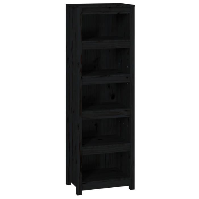 VidaXL Bibliothèque Noir 50x35x154 cm Bois de pin massif 821718