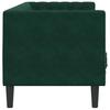 Vidaxl Chesterfield Sofa with Rollers, 3-Seater, Dark Green, Velvet