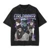 Jujutsu Kaisen Choso Anime Gewaschenes Grafik-T-Shirt Merch Retro-Print Übergroß Kurzarm Sommer Unisex Lässig Streetwear Baumwolle Mode Oberteile Damen Herren