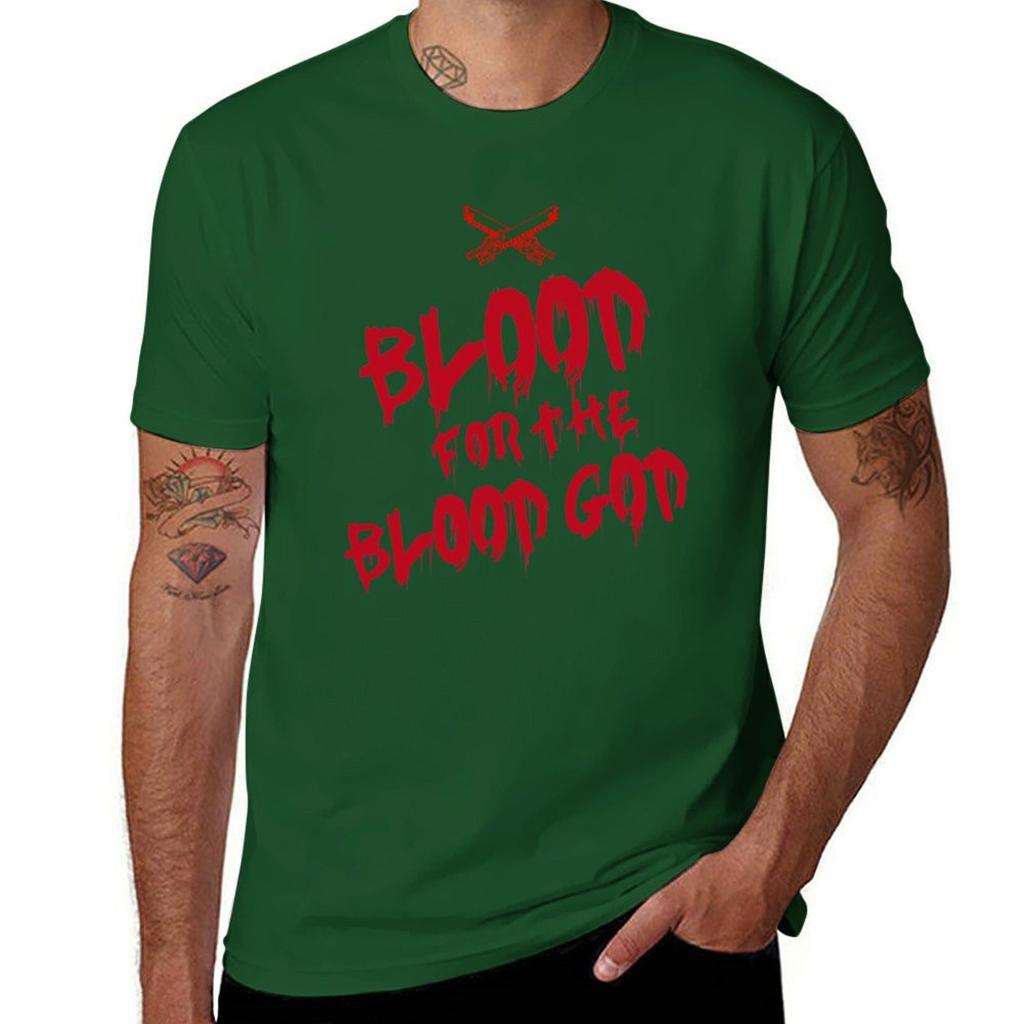 Khorne Chaos God Graffetti - Blood for the Blood God T-Shirt Customs Vintage Clothes Heavyweights Boys Animal Print T-shirt Men
