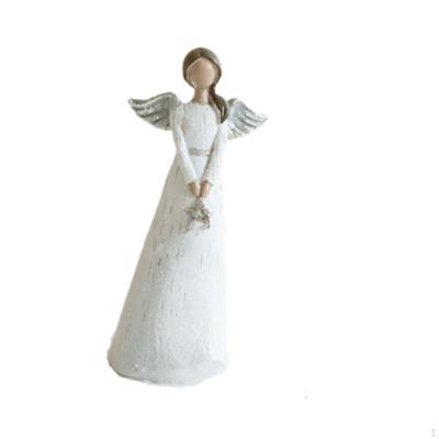 Angel Figurine Christmas Art Piece for Indoor Decoration On Desk or Shelf