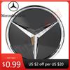 Car Sticker For Mercedes Benz GLC X253 GLE W167 GLS X167 V W447 Silver Border Newest 3D And Black Border LED Mirror Grille Star