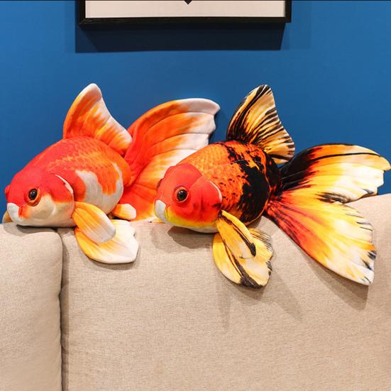 Goldfish Plush Doll Realistic Fish-shaped Throw Pillow Soft Stuffed Animal Doll for Home Decor Kids Gift And Cuddle Companion