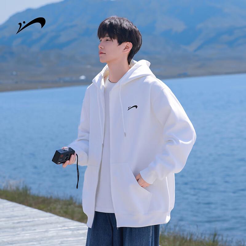 Guirenniao Men's Spring/Autumn Zip-Up Hooded Sweatshirt