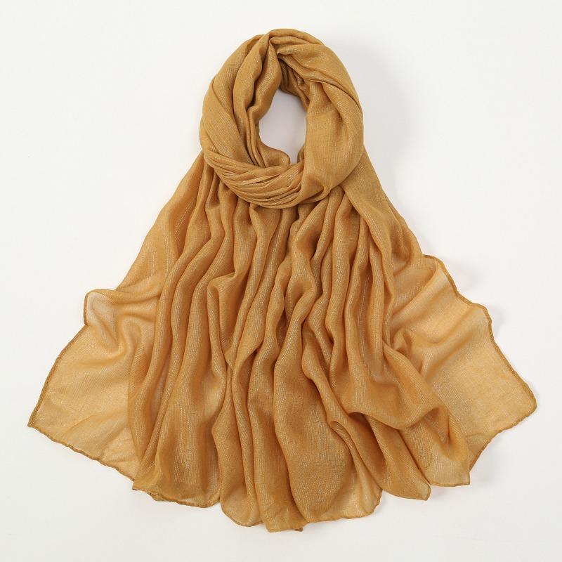 New silver silk breathable sunscreen versatile long scarf women's yarn scarf Middle Eastern women's ethnic headscarf scarf