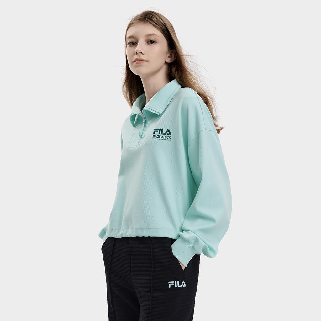 New FILA Sweatshirts Women's Turquoise Lake Green F11W339204F-TQ