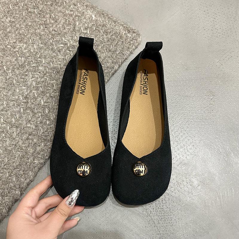 Korean version of shallow mouth with Mary Jane shoes flat ballet shoes 2025 early spring new French single shoes women's shoes