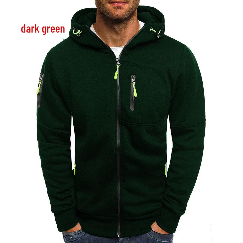 Men's Plus Size Hooded Zip-Up Sweatshirt Jacket for Autumn/Winter