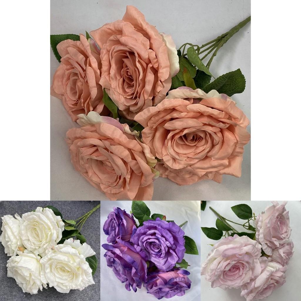 Bouquet de Fleurs Artificielles en Soie Rose Décoration de Mariage Maison Photographie Accessoire Floral