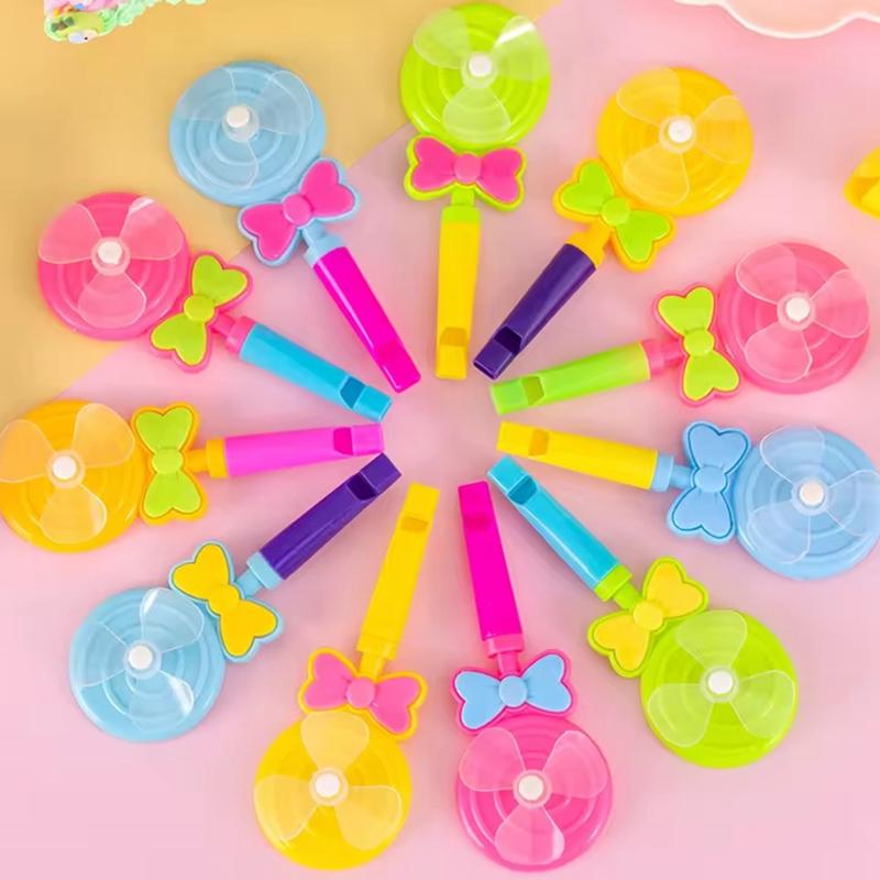 12Pcs Colorful Lollipop Whistle Windmill Game for Kids Birthday Party Favors Pinata Filler School Rewards Christmas Toy Gift