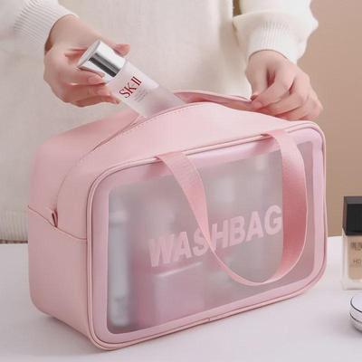 Damen Tragbare Wasserdichte Kosmetik- & Toilettenartikeltasche - Große Kapazität Transparenter Reise-Organizer