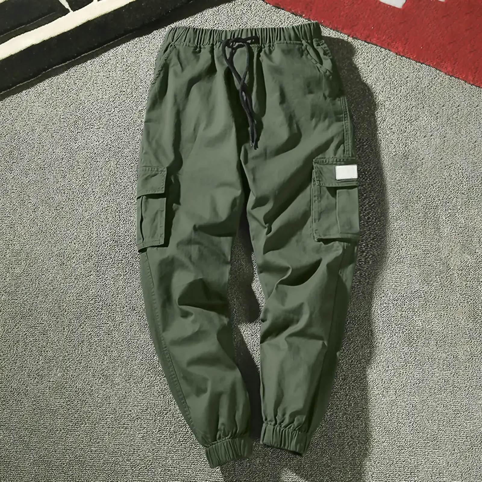 

Мужские уличные комбинезоны, повседневные брюки прямого кроя, комбинезоны с несколькими карманами L армия зеленый