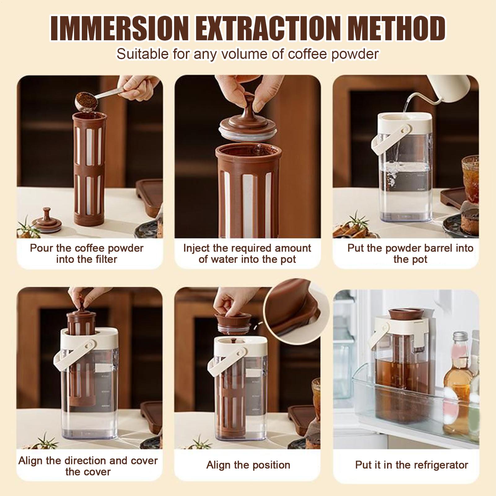Cold brew coffee pot 1000ml Iced Coffee Maker Cold Brew Jar Leak Proof Container Cold Brewed Fruit Tea Pot CN