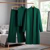 Womens Oversized Knit Set: Open Front Cardigan Turtleneck Top Wide Leg Pants Casual Chic Outfit 2025