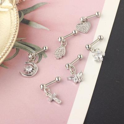 Zircon Earrings Helix Ear Lobe Piercing Conch Tragus Dangle Cartilage Ring Pierc