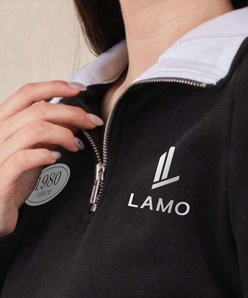 Ellamo Women'S Terry Track Half-Zip Collar Oversized Sweatshirt [Black]
