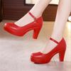 Block Heel Platform Pumps Women Shoes Black High Heels Shoes Ladies Elegant Office Shoes White Red Wedding Party Shoes Size33-43