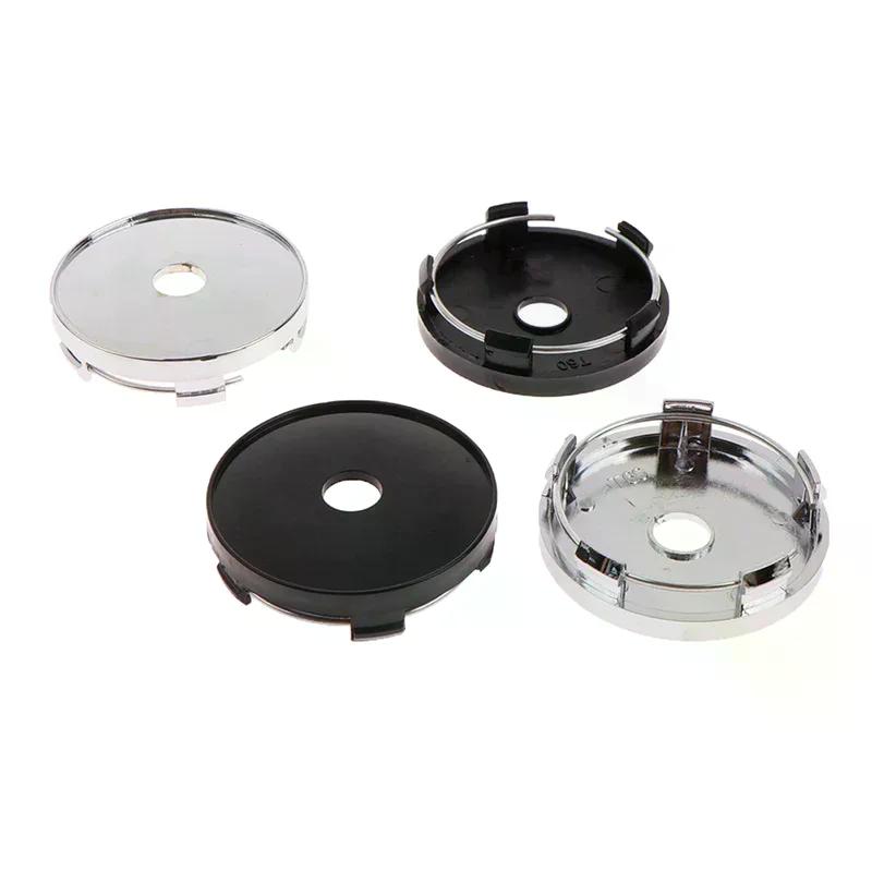 4Pcs 60-65mm Black Plastic Car Wheel Center Hub Caps Auto Rim Decor Protective Covers Accessories